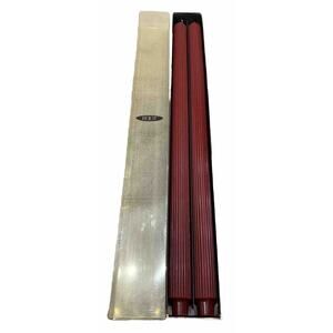 24 Inch Root Candle Company Gentry Garnet Candles Fluted Set 2 New Open Box